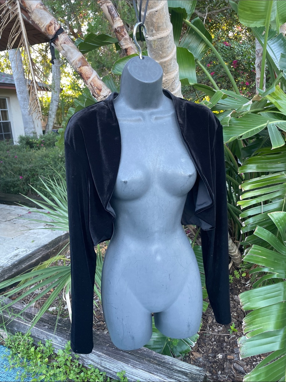 velvet or velour cropped jacket